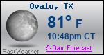 Weather Forecast for Ovalo, TX