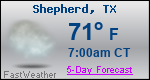 Weather Forecast for Shepherd, TX
