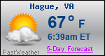 Weather Forecast for Hague, VA