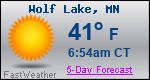Weather Forecast for Wolf Lake, MN