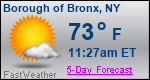 Weather Forecast for Borough of Bronx, NY