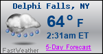 Weather Forecast for Delphi Falls, NY