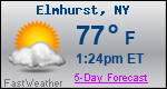 Weather Forecast for Elmhurst, NY