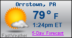Weather Forecast for Orrstown, PA