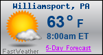Weather Forecast for Williamsport, PA