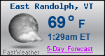 Weather Forecast for East Randolph, VT