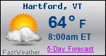 Weather Forecast for Hartford, VT