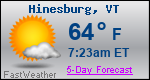 Weather Forecast for Hinesburg, VT