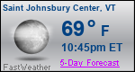 Weather Forecast for Saint Johnsbury Center, VT