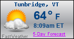 Weather Forecast for Tunbridge, VT
