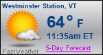 Weather Forecast for Westminster Station, VT