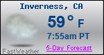 Weather Forecast for Inverness, CA