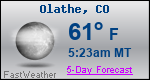 Weather Forecast for Olathe, CO