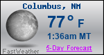 Weather Forecast for Columbus, NM