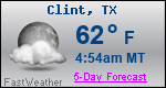 Weather Forecast for Clint, TX