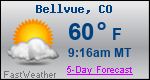 Weather Forecast for Bellvue, CO