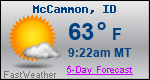 Weather Forecast for McCammon, ID