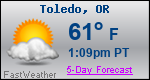 Weather Forecast for Toledo, OR