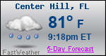 Weather Forecast for Center Hill, FL