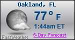 Weather Forecast for Oakland, FL