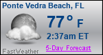 Weather Forecast for Ponte Vedra Beach, FL