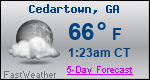 Weather Forecast for Cedartown, GA