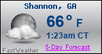 Weather Forecast for Shannon, GA