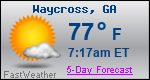 Weather Forecast for Waycross, GA