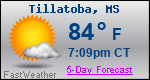 Weather Forecast for Tillatoba, MS