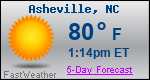 Weather Forecast for Asheville, NC