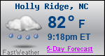 Weather Forecast for Holly Ridge, NC