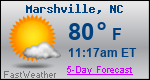 Weather Forecast for Marshville, NC