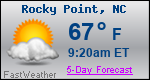 Weather Forecast for Rocky Point, NC