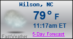 Weather Forecast for Wilson, NC