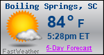 Weather Forecast for Boiling Springs, SC