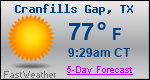 Weather Forecast for Cranfills Gap, TX