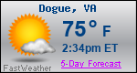 Weather Forecast for Dogue, VA