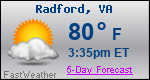 Weather Forecast for Radford, VA