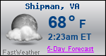 Weather Forecast for Shipman, VA