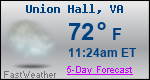 Weather Forecast for Union Hall, VA
