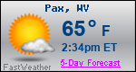 Weather Forecast for Pax, WV