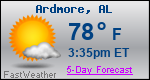 Weather Forecast for Ardmore, AL