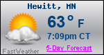 Weather Forecast for Hewitt, MN