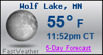 Weather Forecast for Wolf Lake, MN