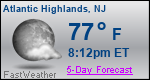 Weather Forecast for Atlantic Highlands, NJ