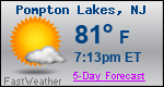 Weather Forecast for Pompton Lakes, NJ