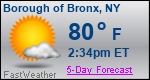 Weather Forecast for Borough of Bronx, NY