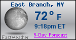 Weather Forecast for East Branch, NY