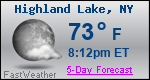 Weather Forecast for Highland Lake, NY
