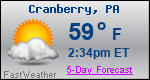 Weather Forecast for Cranberry, PA